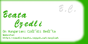 beata czedli business card